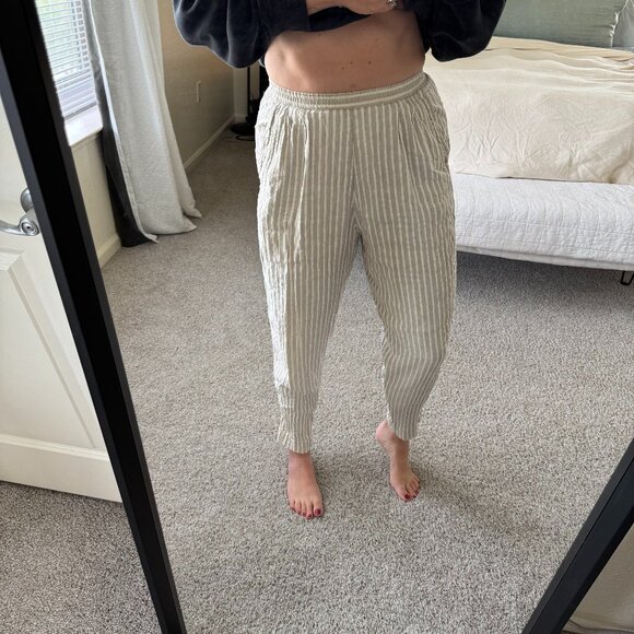 Emporio Armani Beige Italian Linen Taper Leg Pants Size Medium - Picture 1 of 12